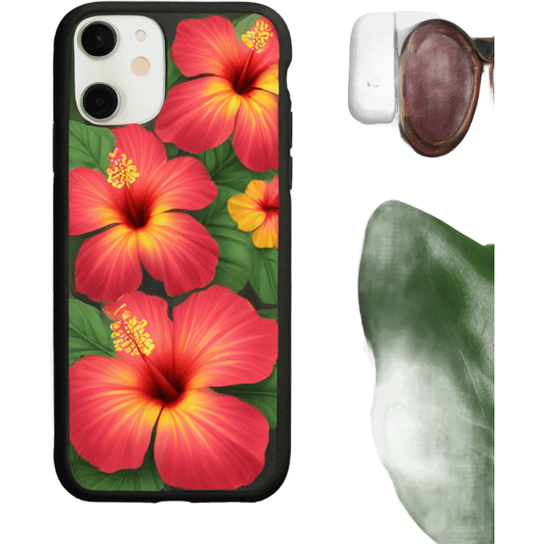 iPhone case hibiscus emoji