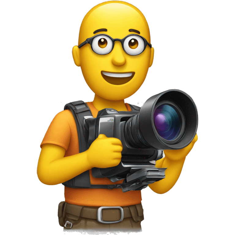 Emoji holding camcorder emoji