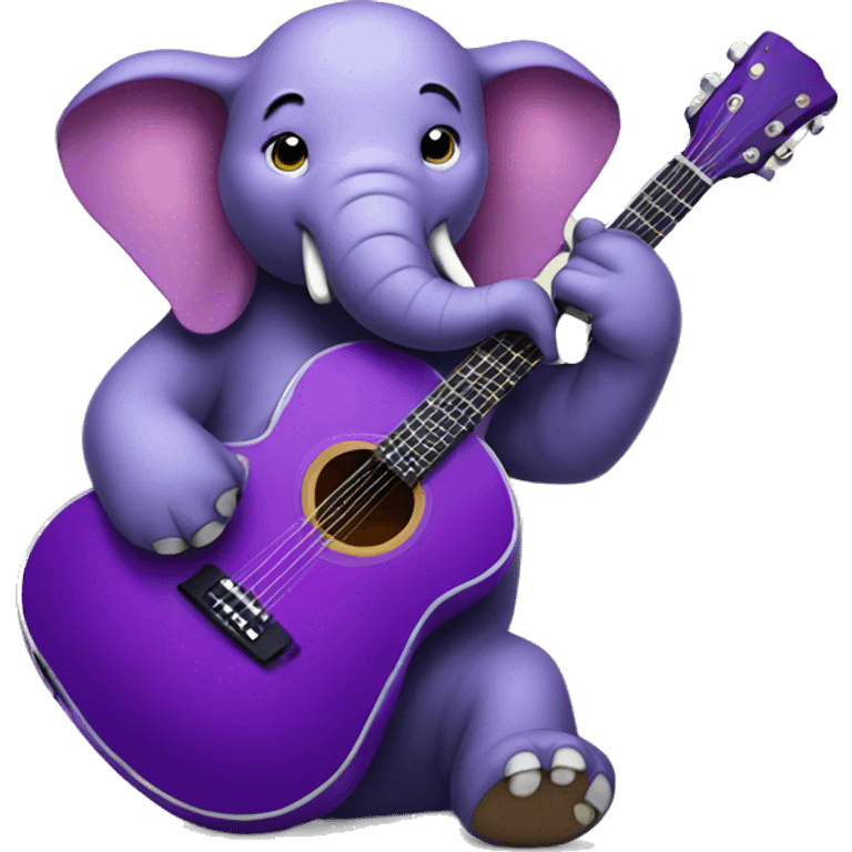 purple elephant with guitar emoji