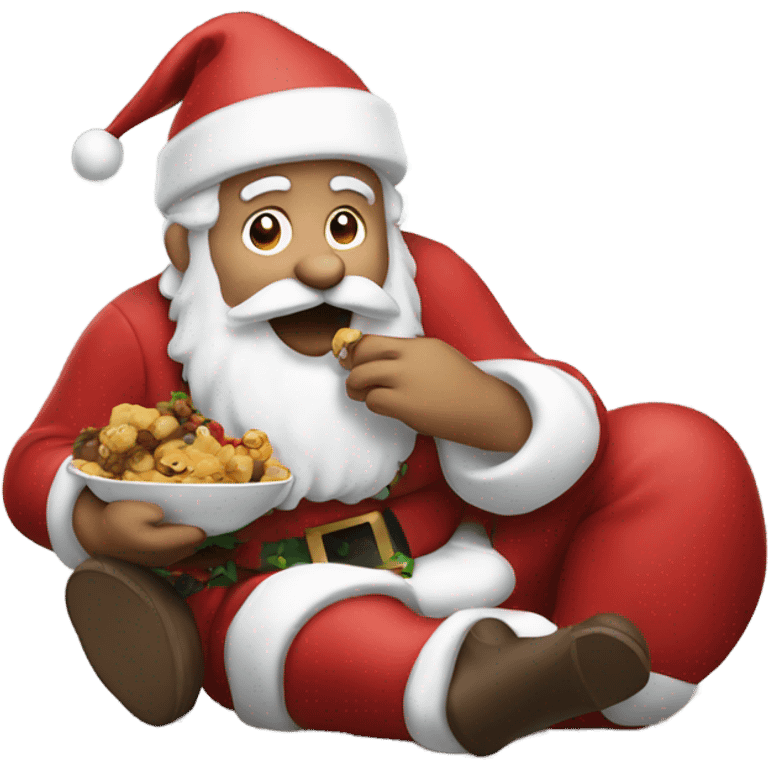 Santa Eating Mouse emoji