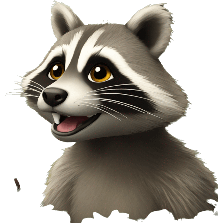 Racoon with horse emoji