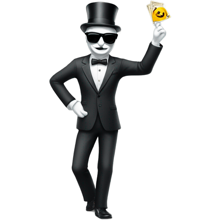 monopoly man celebrating in sunglasses, full body emoji