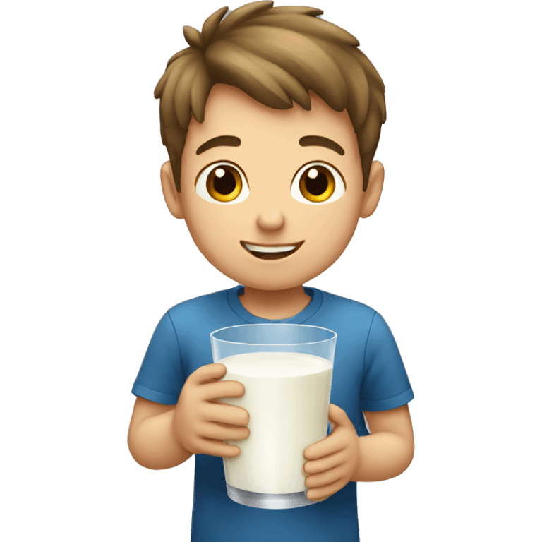 Boy with glass of milk  emoji