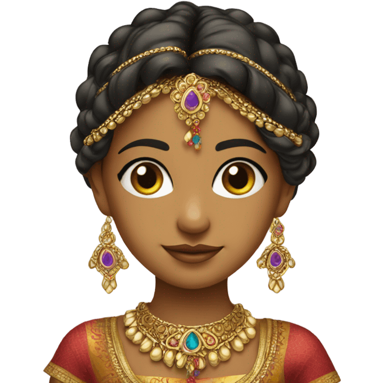 indian girl with gold jewelry emoji