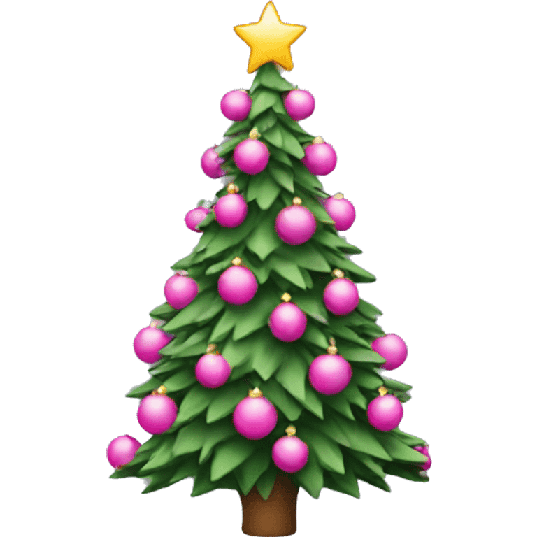 christmas tree with pink decoration  emoji