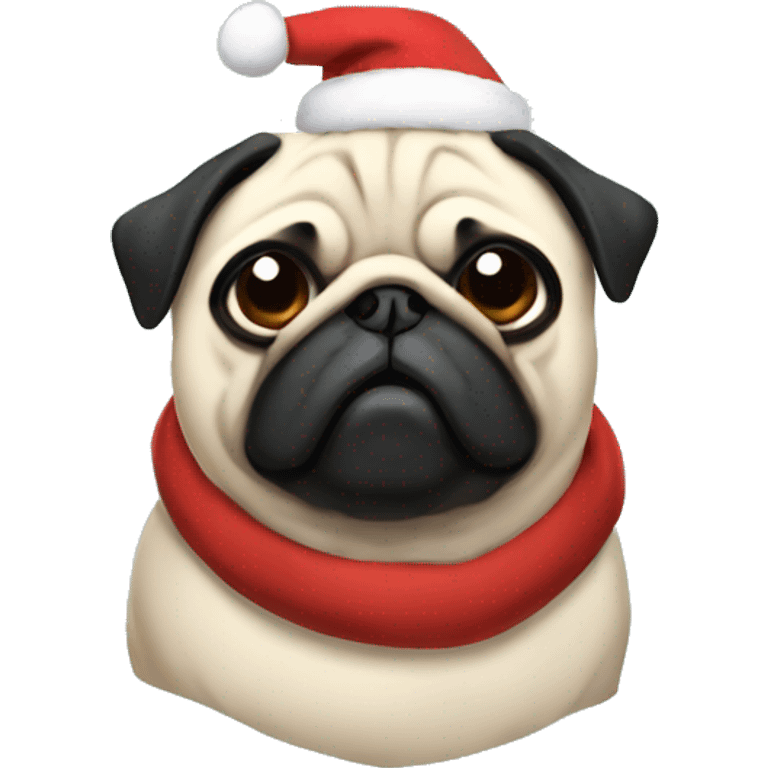 anime pug with an angry face christmas emoji