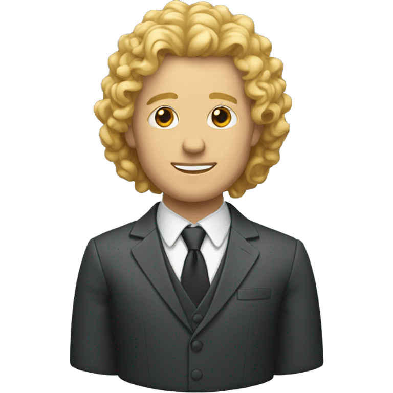 man with curly blond hair wearing suit emoji