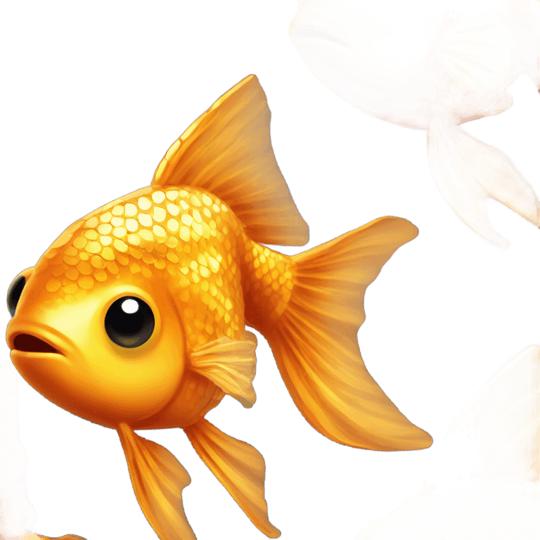 Sparkling gold goldfish emoji