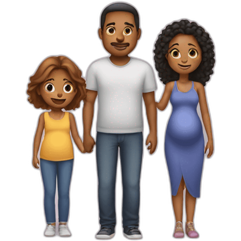 niece with uncle and pregnant aunt emoji