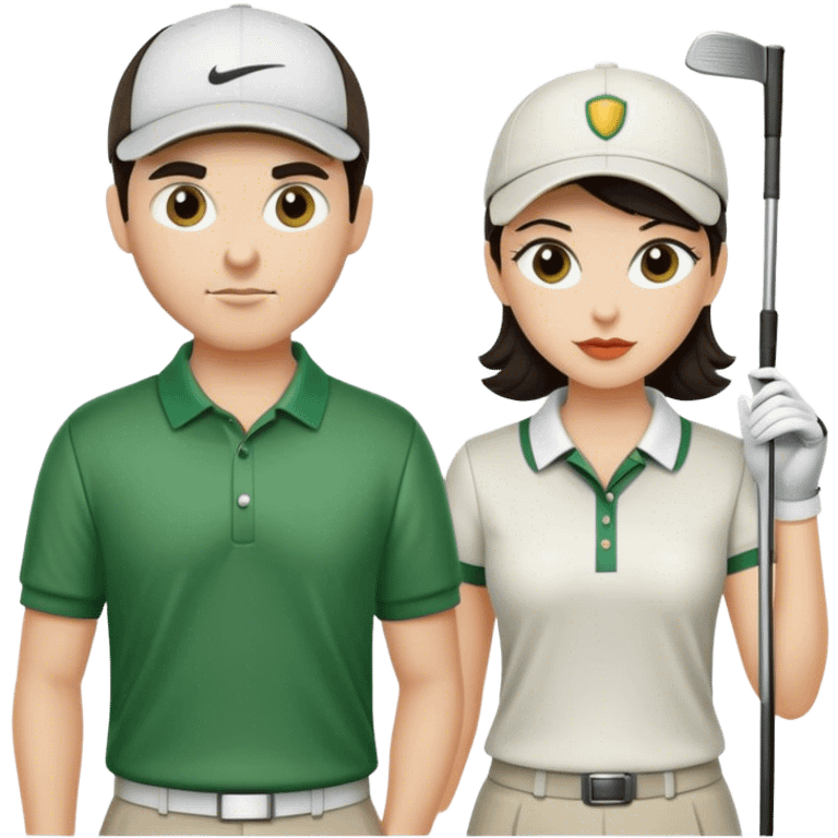 Golfer friends , dark hair emoji