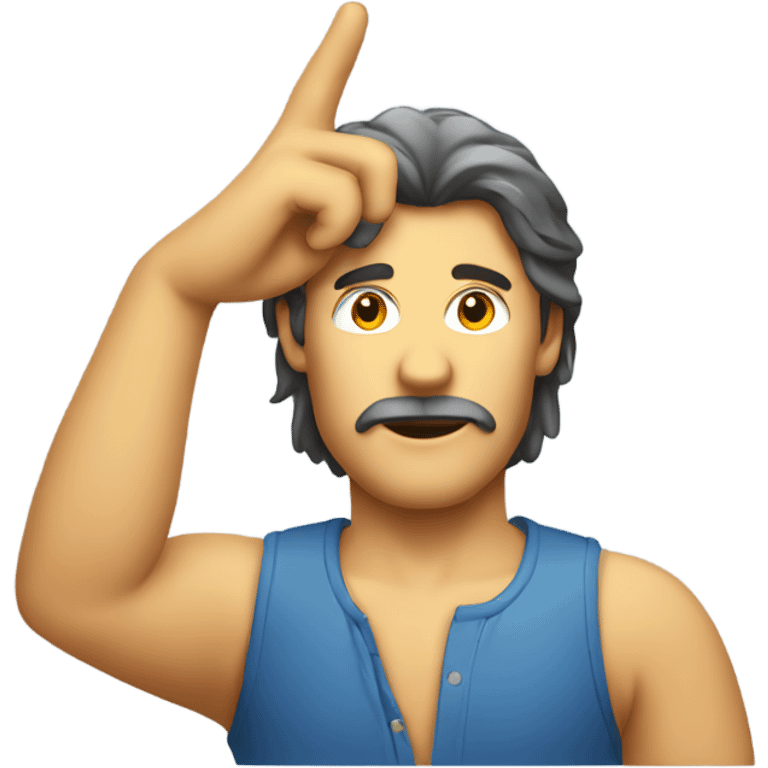 man with a mullet saluting emoji