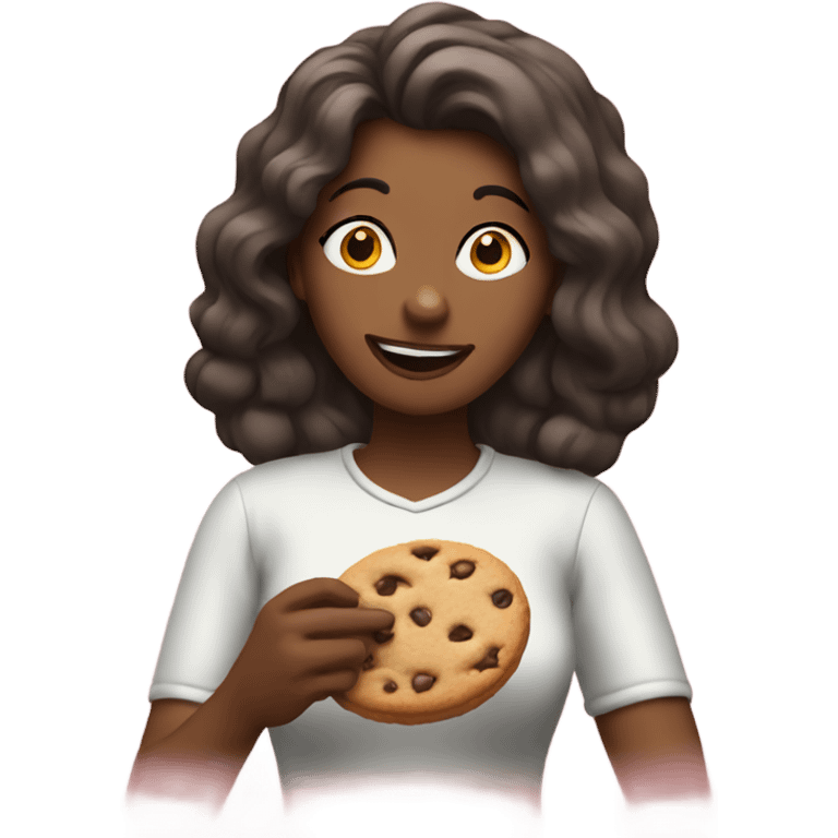 A lady eating cookies emoji