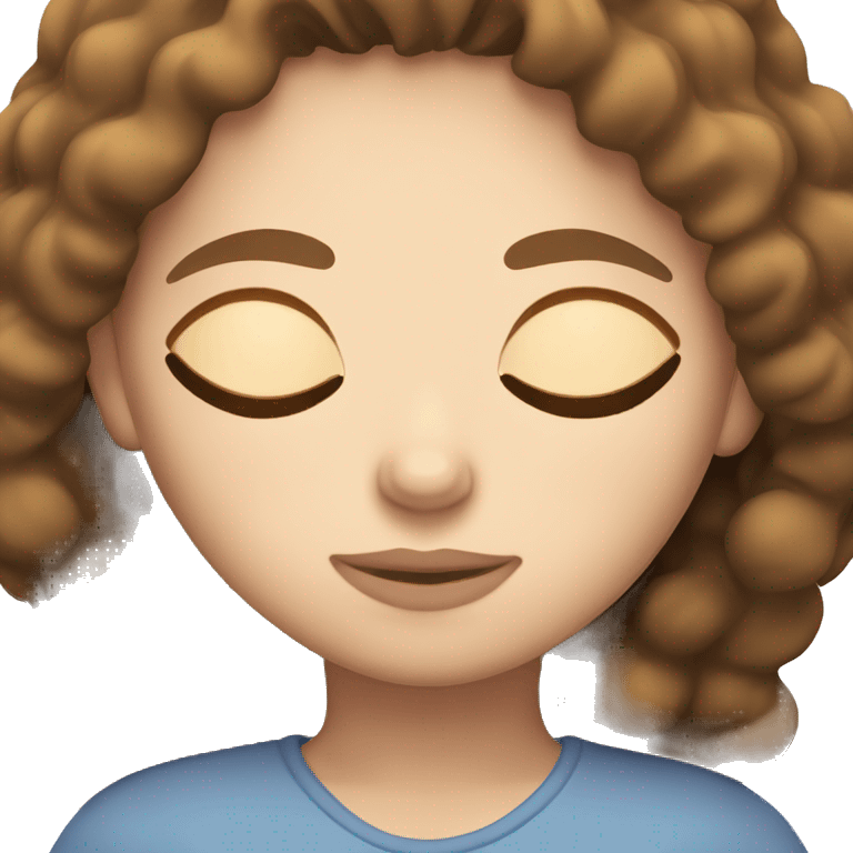 Brown-haired, white-skinned girl sleeping emoji