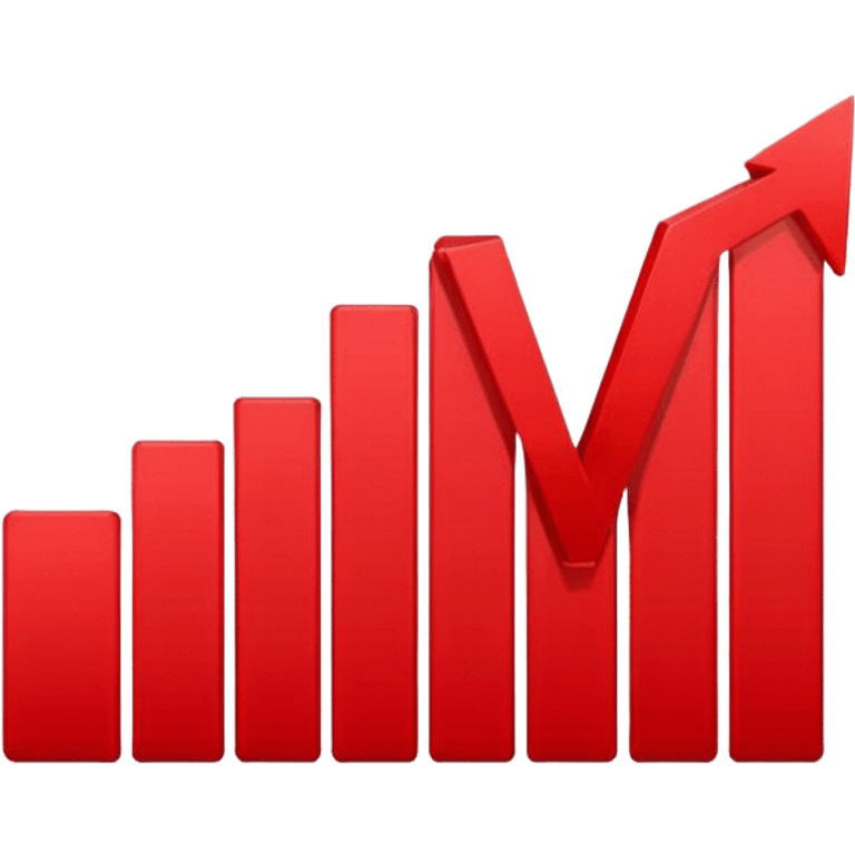 red financial decreasing graph emoji