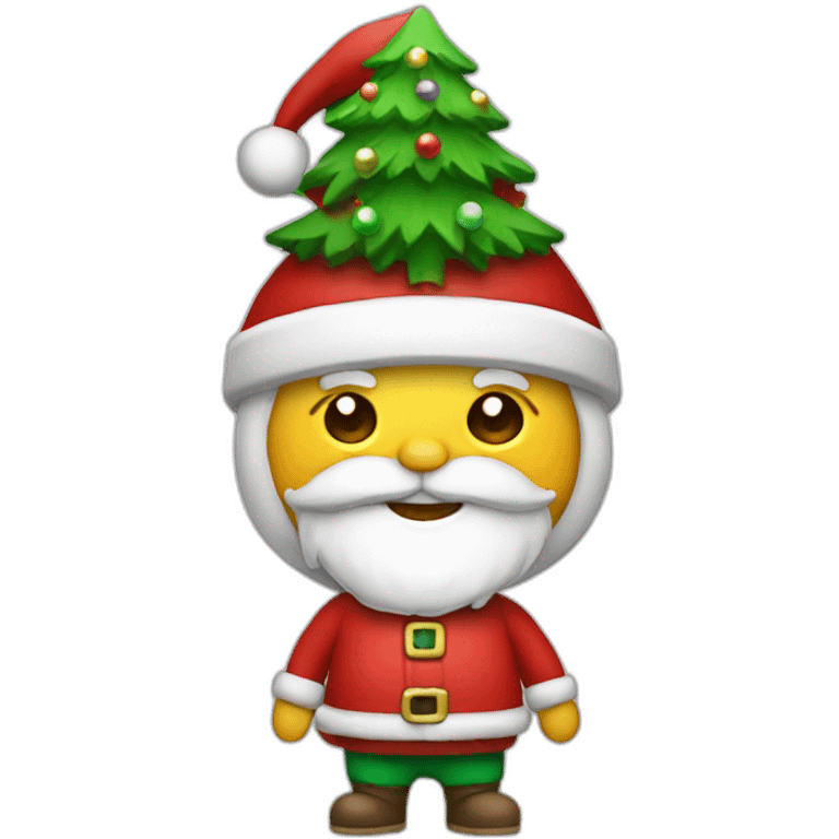 santa with a christmas tree hat emoji