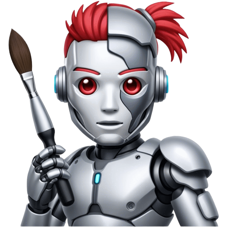 cyborg with brush emoji