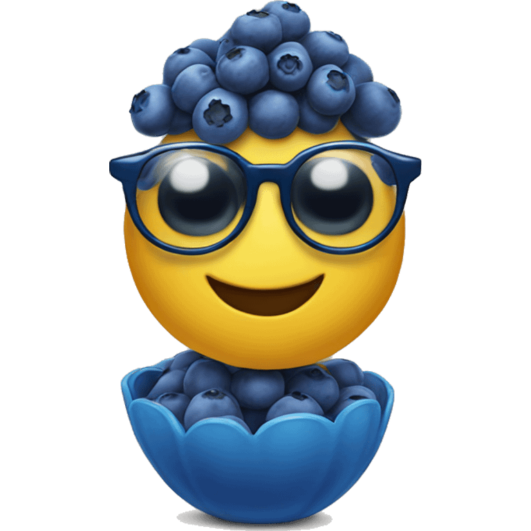 Blueberry with glasses emoji