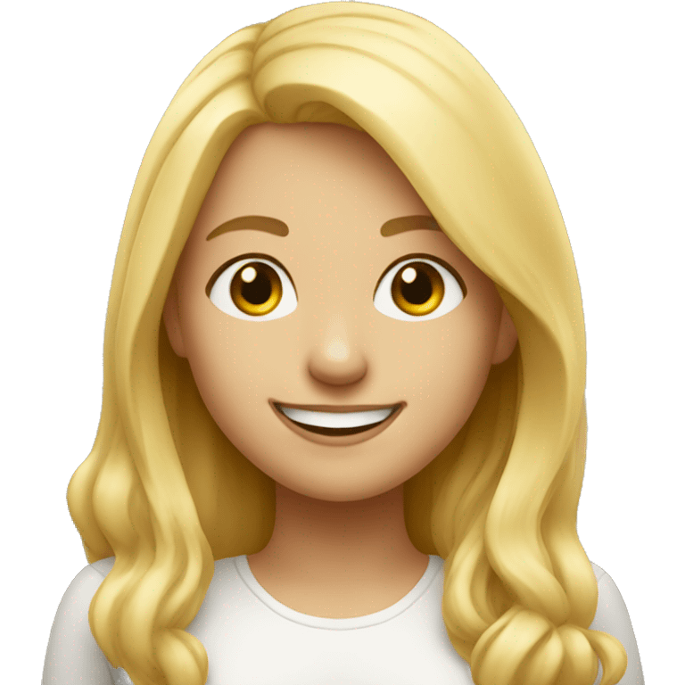 smiling blonde girl portrait emoji