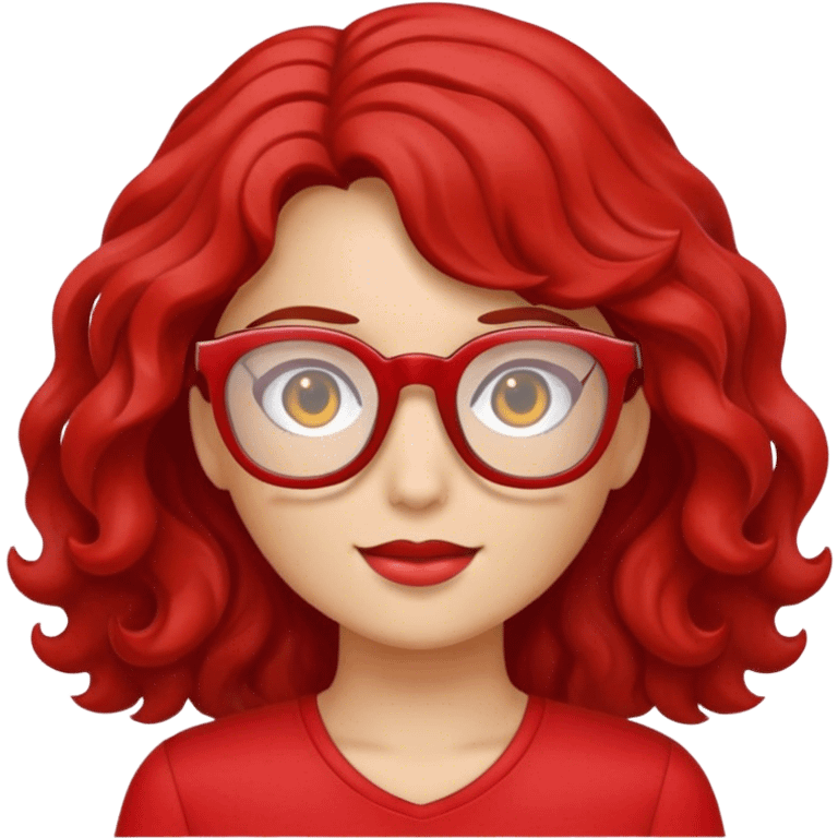 girl-with-wavy-hair-and-glasses red top emoji