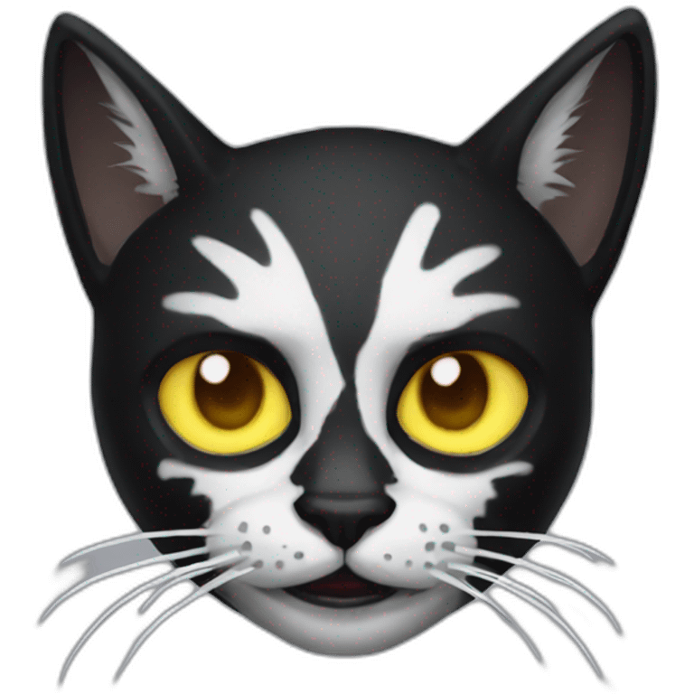 cat with corpsepaint emoji