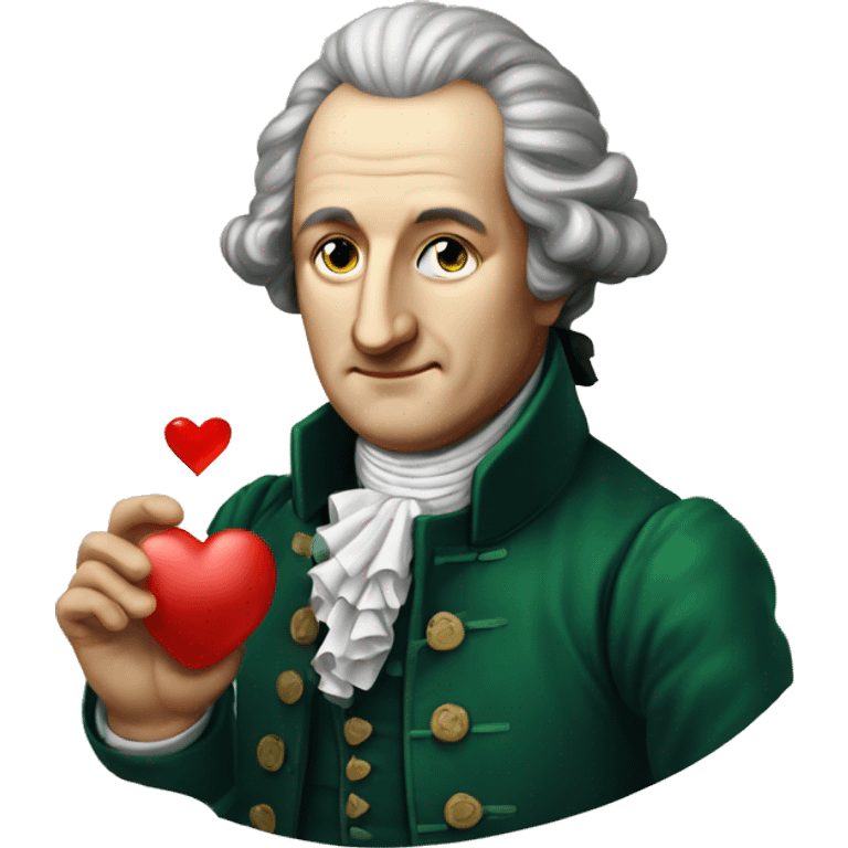 Goethe holds the heart in his hand emoji