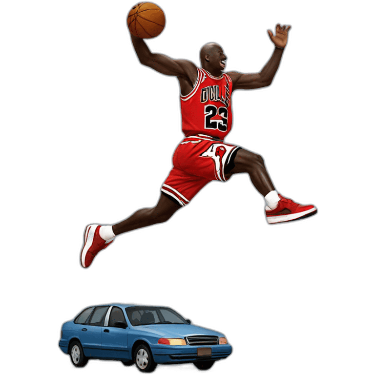 Michael jordan jumping over car emoji