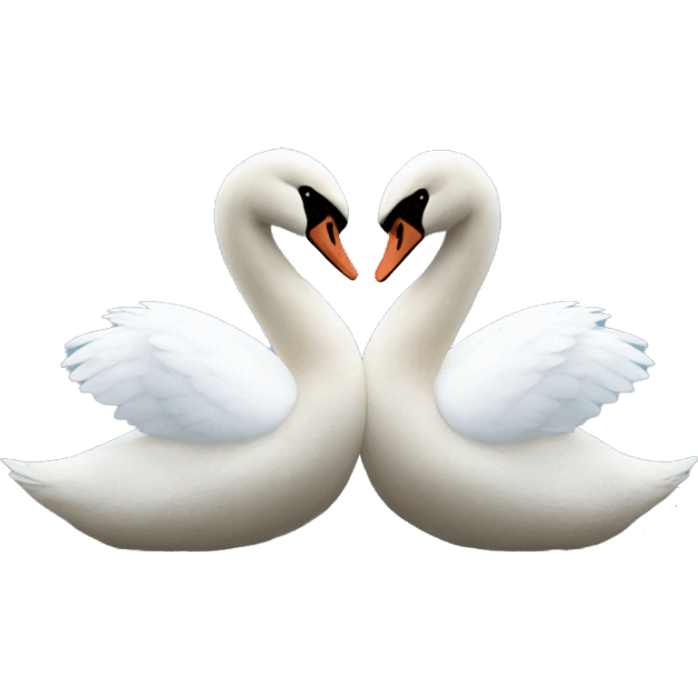 2 swans kissing emoji