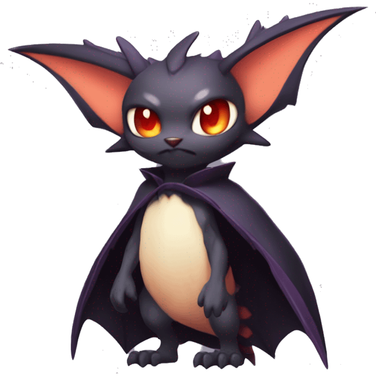  Kawaii Cute Cool Vampiric Beautiful Noivern-Nargacuga-Litten with big Bat Ears full body emoji