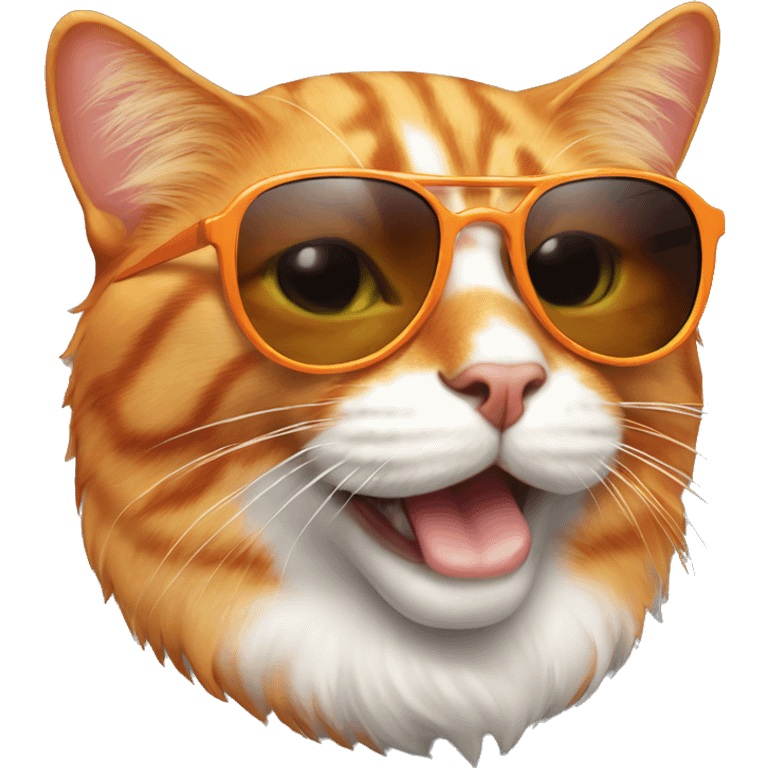 Orange cat wearing sun glasses emoji