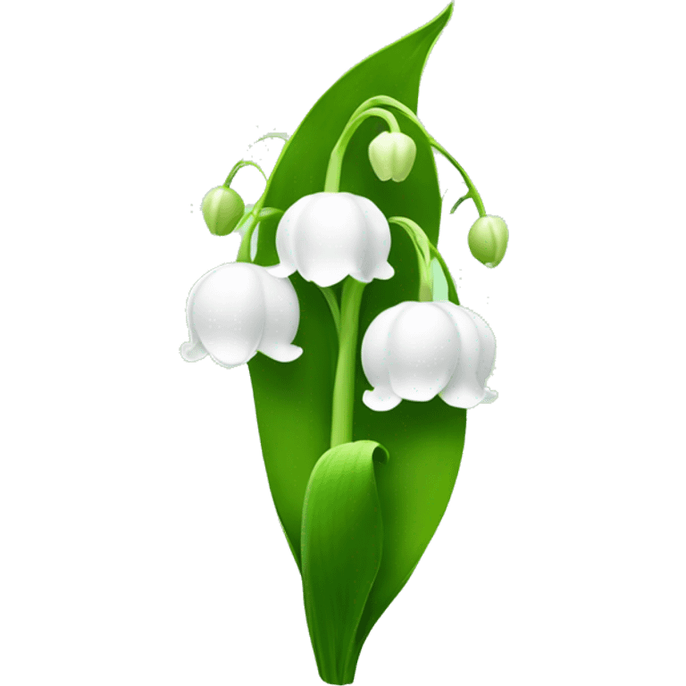 Lily of the valley flower in light green grass emoji