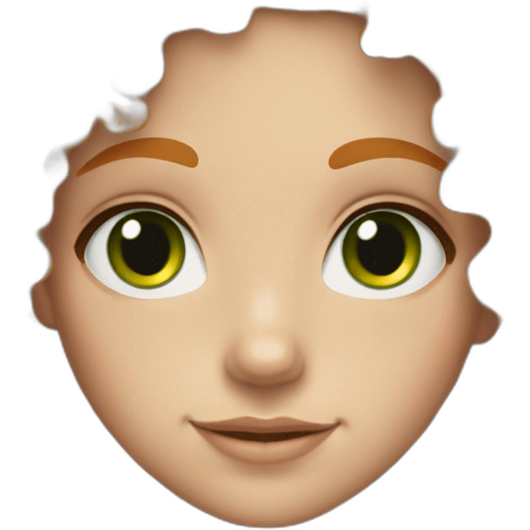 girl, curly blond red hair, green eyes, freckles  emoji