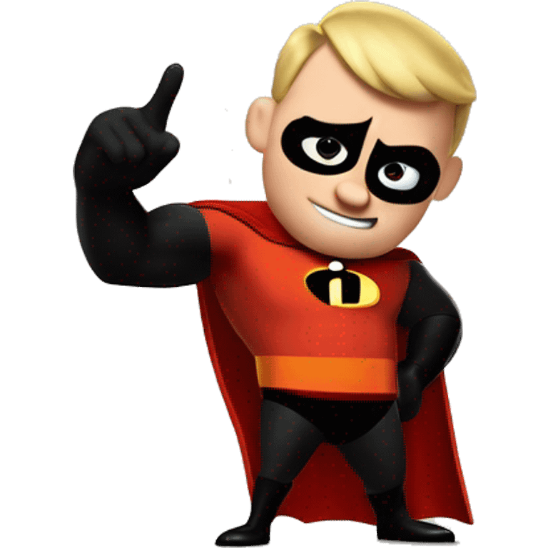 Mr incredible showing pointing a finger emoji