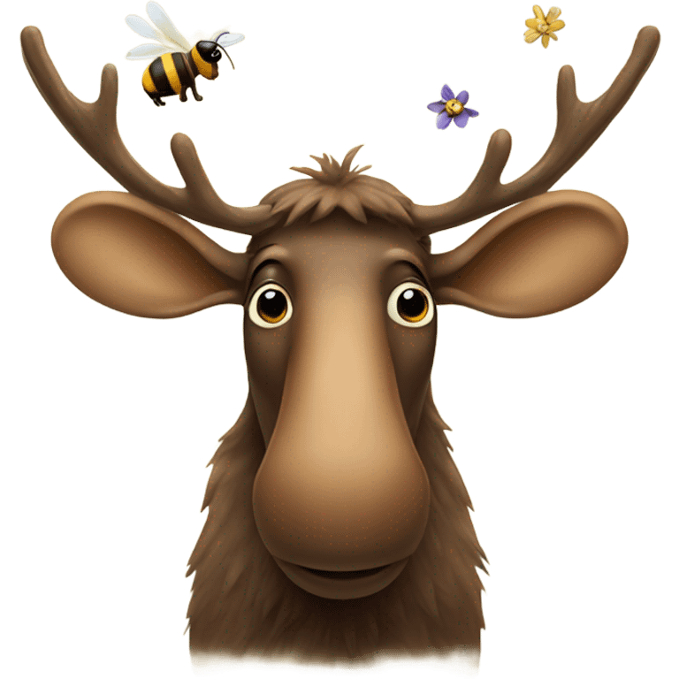 Moose holding a bee emoji