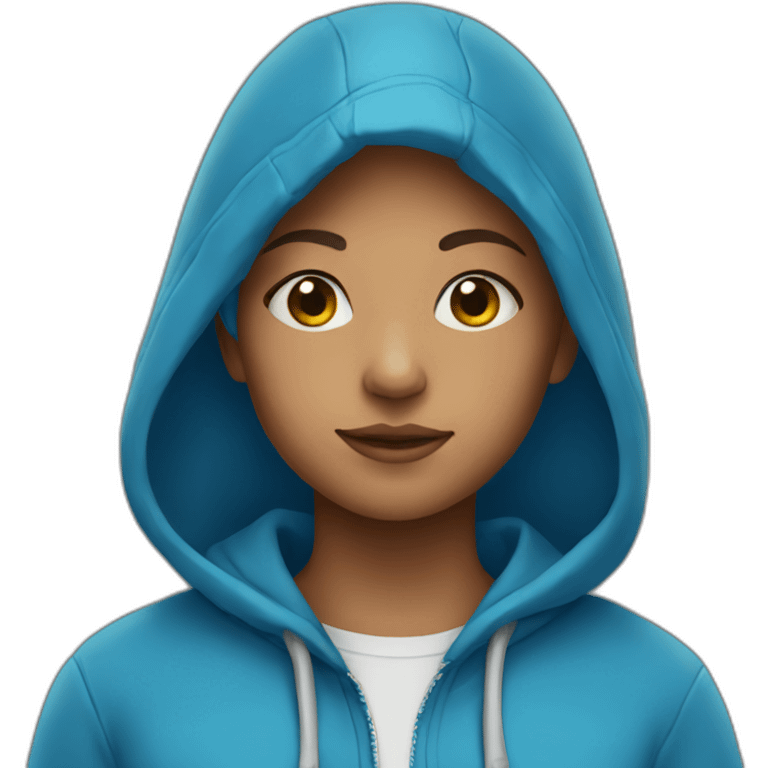 Girl in blue hoodie emoji