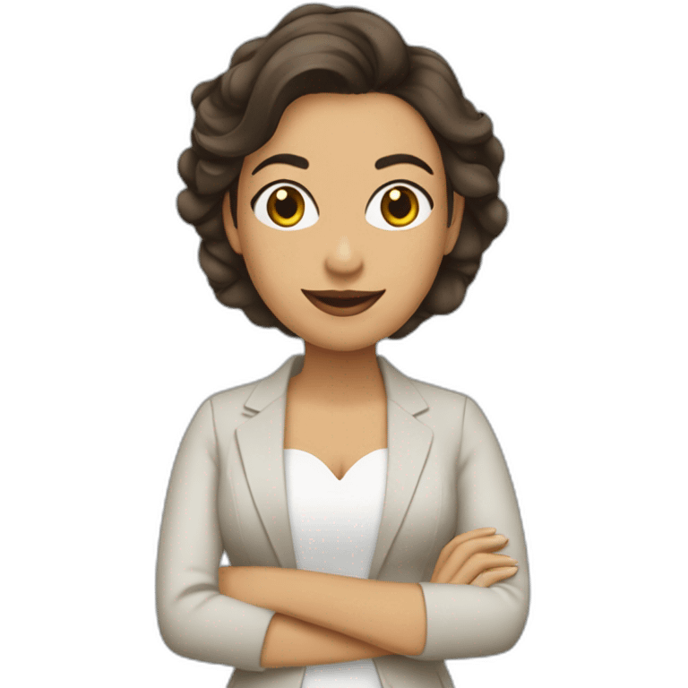 Mujer latina con herramientas de wedding planner emoji