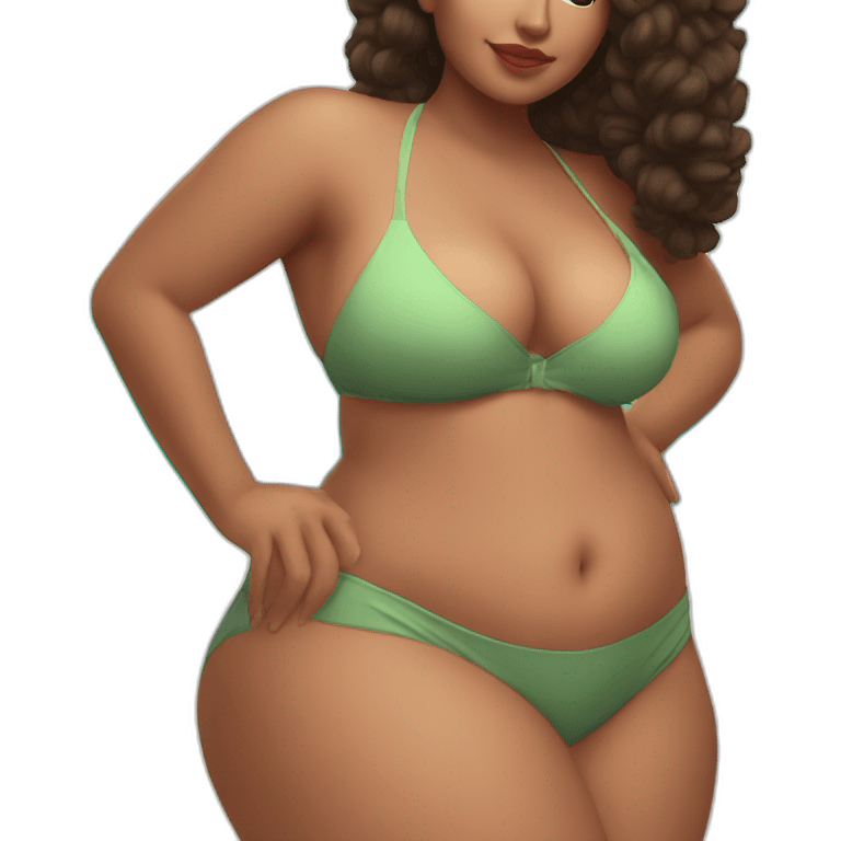 Slim-thicc Caucasian woman bikini pose (beach body) emoji