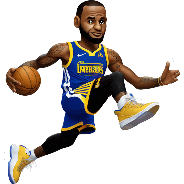 Lebron James dunking on Steph Curry emoji