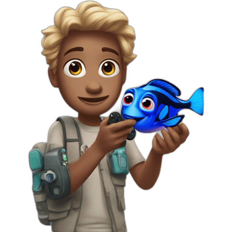 finding dory holding controller pad emoji