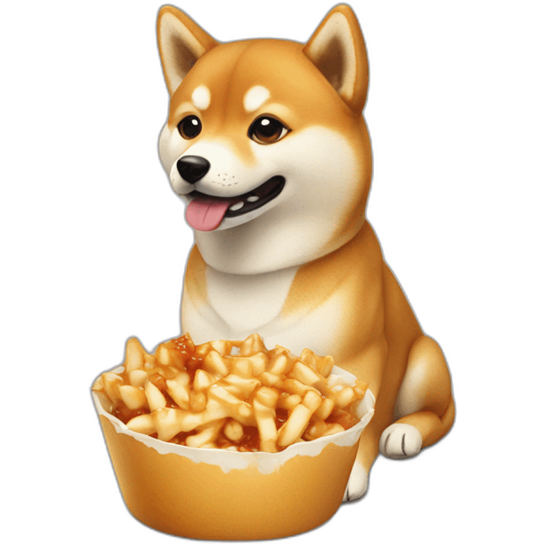 Shiba eat a poutine emoji