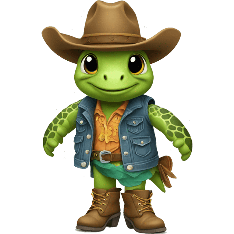 sea turtle wearing cowboy boots emoji