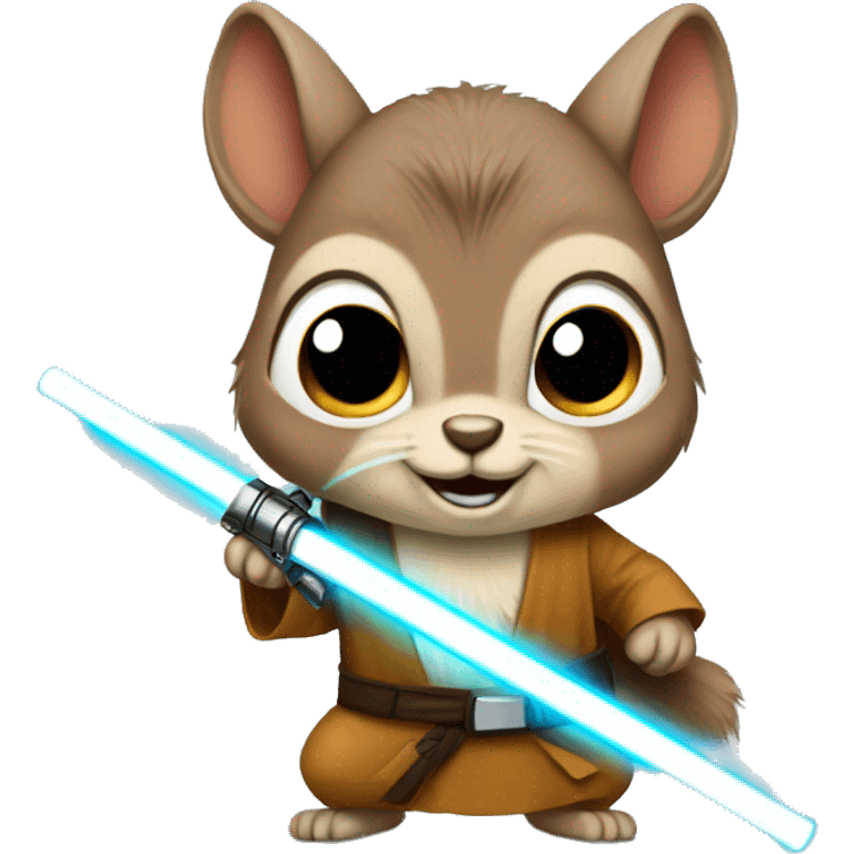 Squirrel Jedi with lightsaber emoji