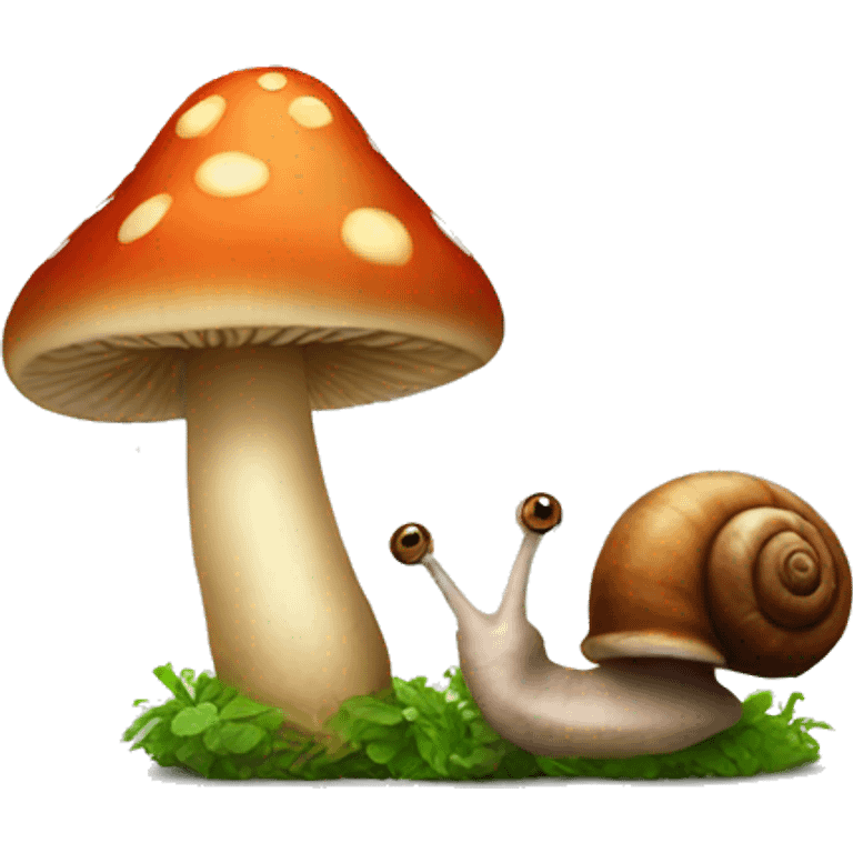 Mushroom and snail emoji