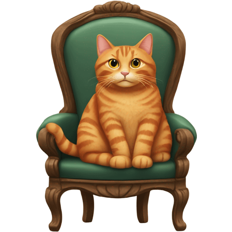 Red tabby sitting on a chair. emoji