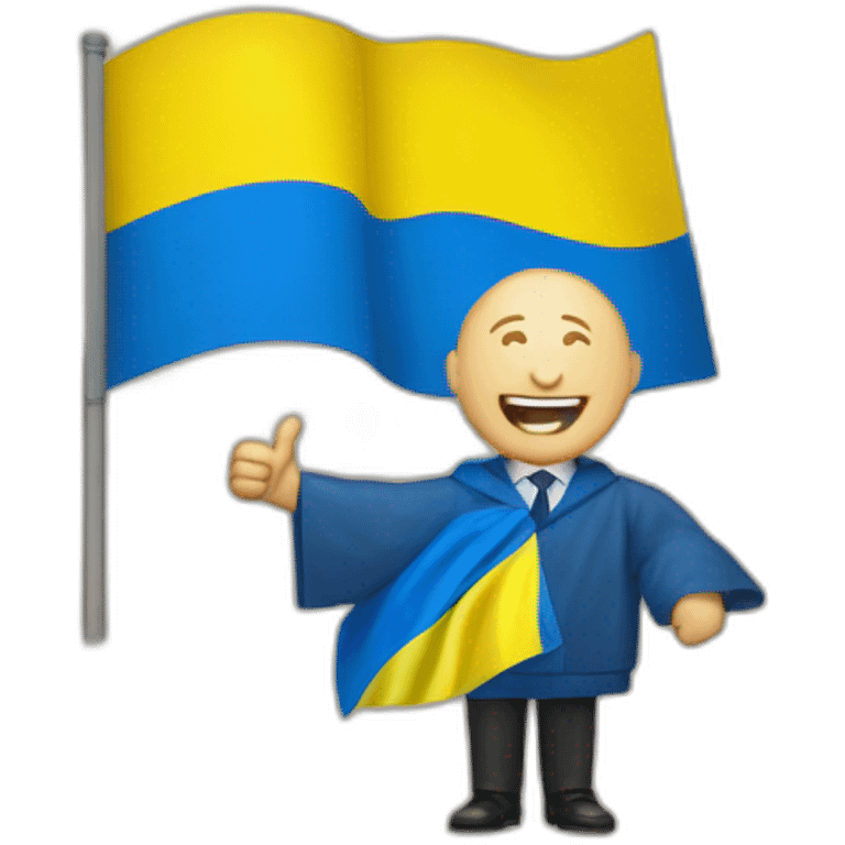 Putin waving ukraine flag emoji