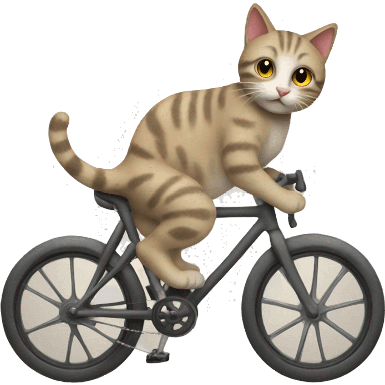 Cycle with cat emoji