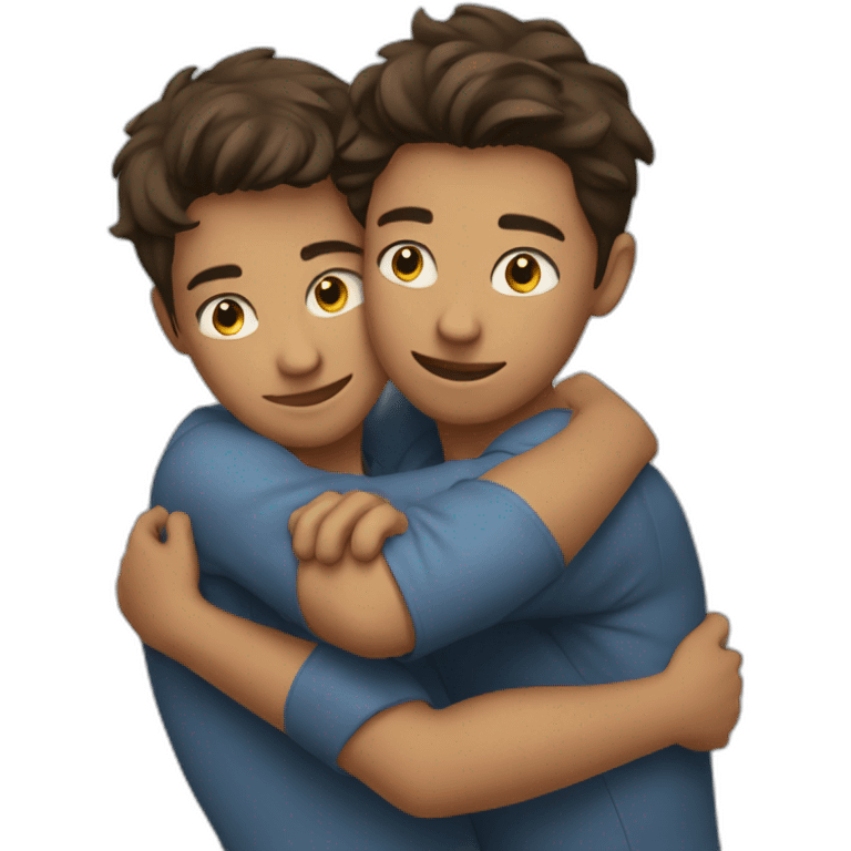 Boys hugging emoji