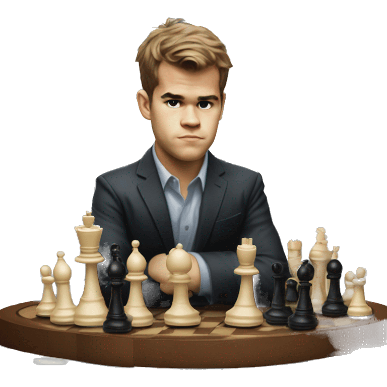 magnus carlsen in front of a chess board emoji