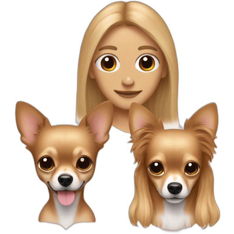 Long hair sand chihuahua and gay couple emoji