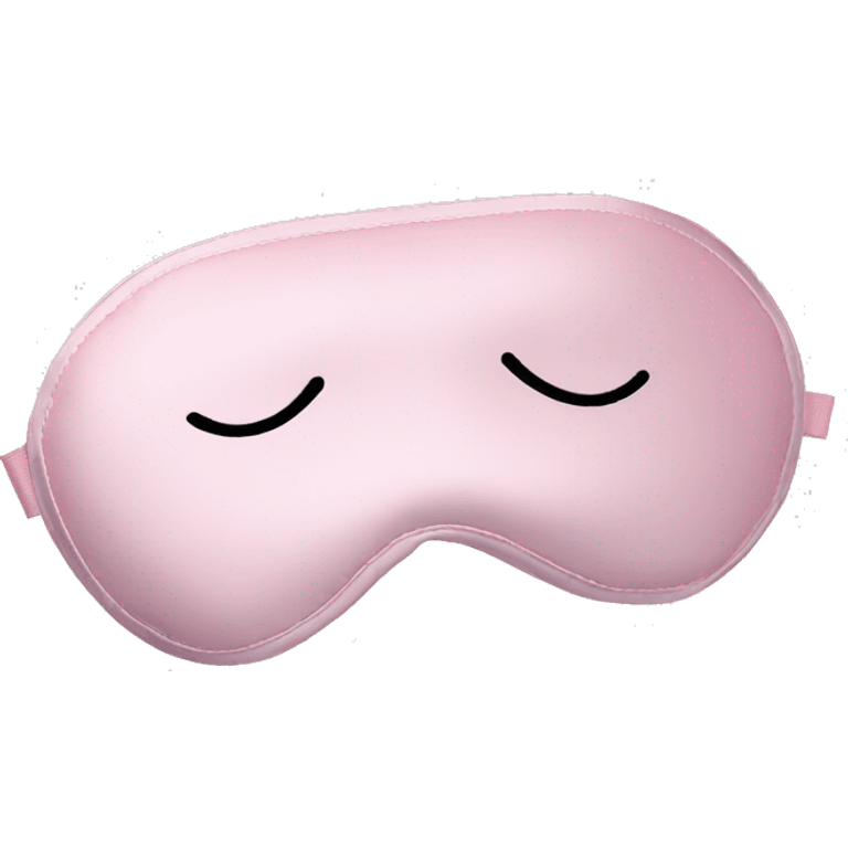 Pale pink satin sleep mask emoji