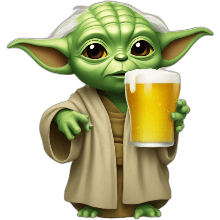 Yoda drink a beer emoji